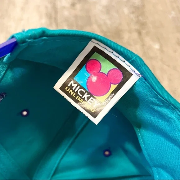 DISNEY Mickey Mouse Cartoon Retro Vintage 90s SnapBack Hat Teal Blue Purple Mens - Picture 6 of 6